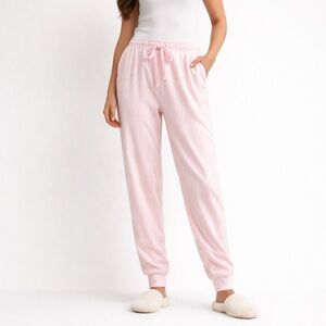 Pink Ribbed Drawstring Joggers NWT